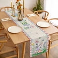 thumbnail image 3 of Table Runner 36 Inches Long for Kitchen Dining, Easter Dresser Scarf Farmhouse, Dining Table Decorations for Wedding/Parties, Spring Bunny Botanical Flowers Herbs Eggs Plaid 13 x 36 In, 3 of 8