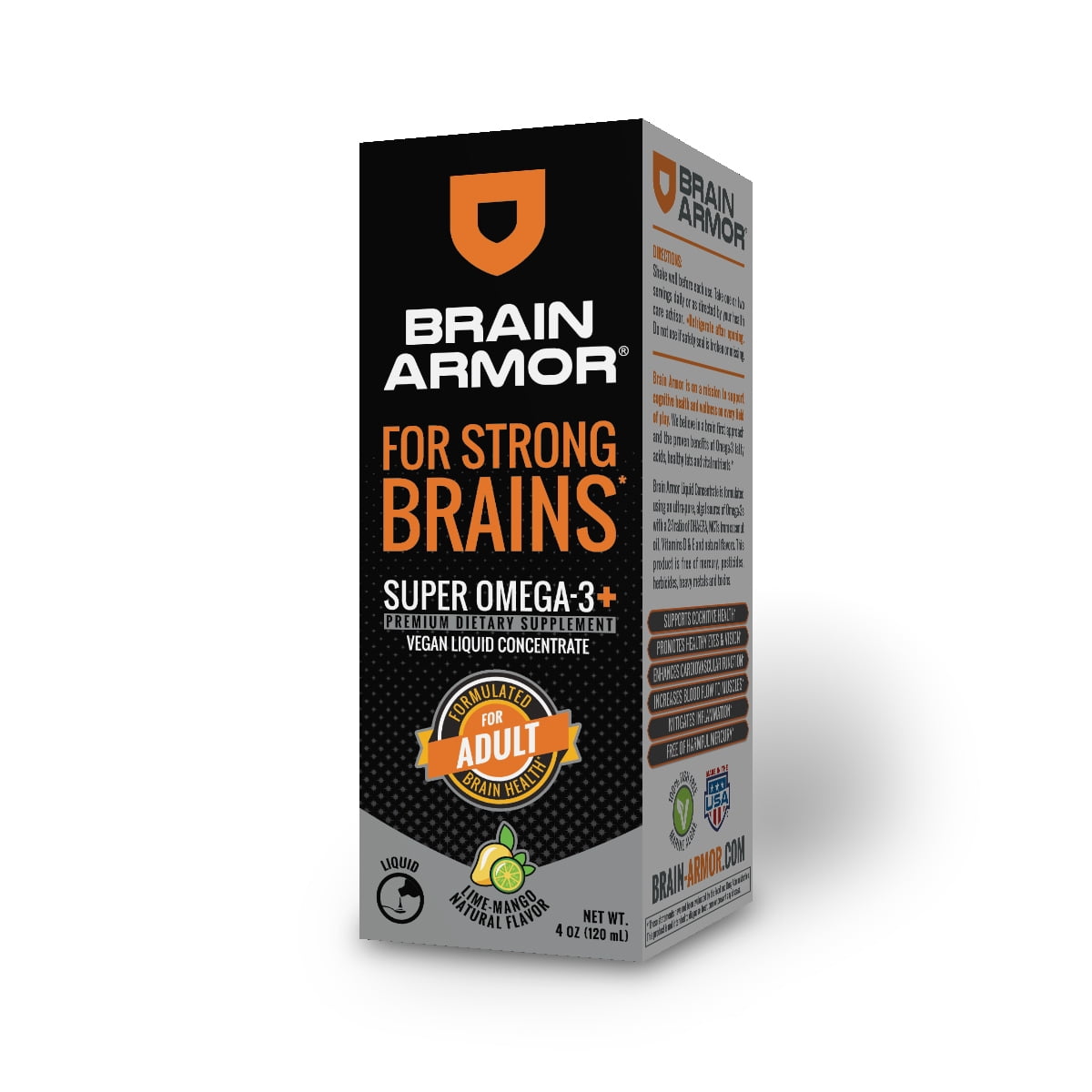 Brain Armor For Strong Brains Super Omega3 Vegan Concentrate Liquid