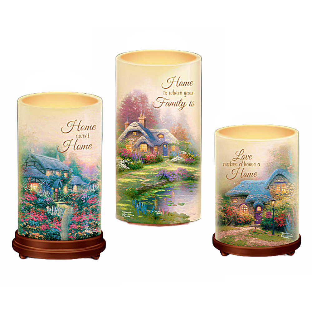 The Bradford Exchange "The Light Of Home" Flameless Wax Candle Set LED