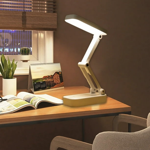 Matoen Solar Desk Lamp Touch Reading Light with Adjustable Swing Arm Eye Care Modes 3 Brightness Levels Table Lamp for Home Office White