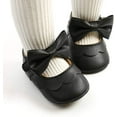 thumbnail image 2 of Baby Girls Mary Jane Flats with Bownot Non Slip Soft Sole PU Leather Newborn Infant Toddler First Walker Cirb Dress Shoes, 2 of 6