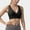Black, variant on Women's Crossover V-Neck Sports Bra with Wide Straps and Stretch Support Band - X Large, Black