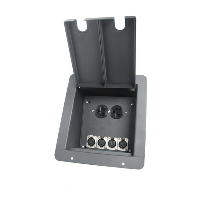 Elite Core FB4 Boîte de Sol Encastrée 4 XLR, 1 Connexion AC Duplex, 4-TGRF