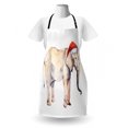 thumbnail image 3 of Watercolor Animal Apron, Christmas Animal with Santa Claus Hat New Year Noel Theme, Unisex Kitchen Bib with Adjustable Neck for Cooking Gardening, Adult Size, Beige Purple Grey Red, by Ambesonne, 3 of 4
