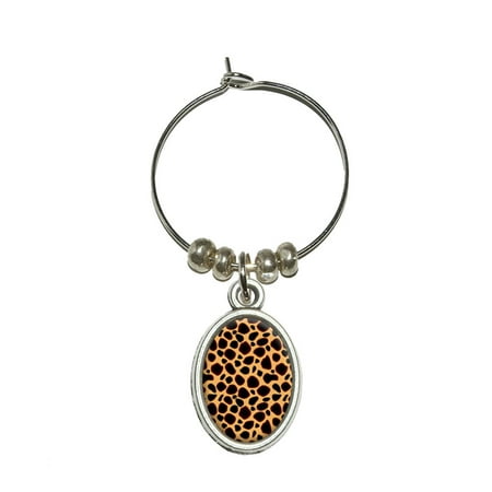 Cheetah Print Oval Wine Glass Charm