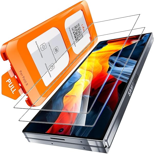 wonima11 LϟK 3 in 1 for Samsung Galaxy Z Fold 6 Screen Protector, 2 Pack HD Tempered Glass Film + 1 Dust Free Installation Tool, Anti-Scratch No Dust Z Fold 6 Screen Protector