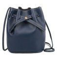 thumbnail image 1 of Women Bucket Bag Solid Color Faux Leather Large Capacity Drawstring Casual Waterproof Ladies Crossbody Bag Purse Daily Life, 1 of 10