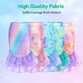 thumbnail image 6 of Girls Swimsuits 3PCs Mermaid Bikini Set Fish Tail Skirt Ruffled Bathing Suit Cosplay Swimwear for Kids Sizes 4-5Y, 6 of 9
