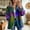 Purple, variant on Women'S Oversized Button Down Shirt Jacket Rainbow Plaid Wool Blend Long Sleeve Lapel Collar Casual Fall Winter Shacket With Pockets