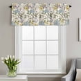 thumbnail image 4 of Blue Hydrangea Window Valance for Kitchen, Watercolor Spring Yellow Floral Green Leaf Linen Texture Rod Pocket Short Curtain for Small Windows, Light Filtering Decorative Valance, 54 x 18 Inch, 4 of 9