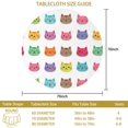 thumbnail image 3 of Multicolor Cat Head White Pattern Round Tablecloth 70"x70", Wrinkle Resistant Wipeable Table Cover for Kitchen Dining Room Picnic Patio and Party, 3 of 6