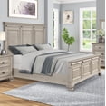 thumbnail image 2 of Renova Distressed Parchment Wood Bedroom Set, Queen Panel Bed, Dresser, Mirror, Two Nightstands, 2 of 14