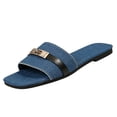 thumbnail image 2 of YOUYEDIAN Pantoufles pour Femmes d'Intérieur d'Été Chaussures Mignonnes et Confortables Sandales Sandales d'Extérieur (Bleu), 2 of 5
