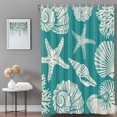 thumbnail image 3 of Bathroom Shower Curtain Summer Ocean Conch Shell Waterproof Shower Curtains with Hooks, Coastal Starfish Turquoise Bath Curtains Bathtub Curtain Home Decor 36x72in, 3 of 9