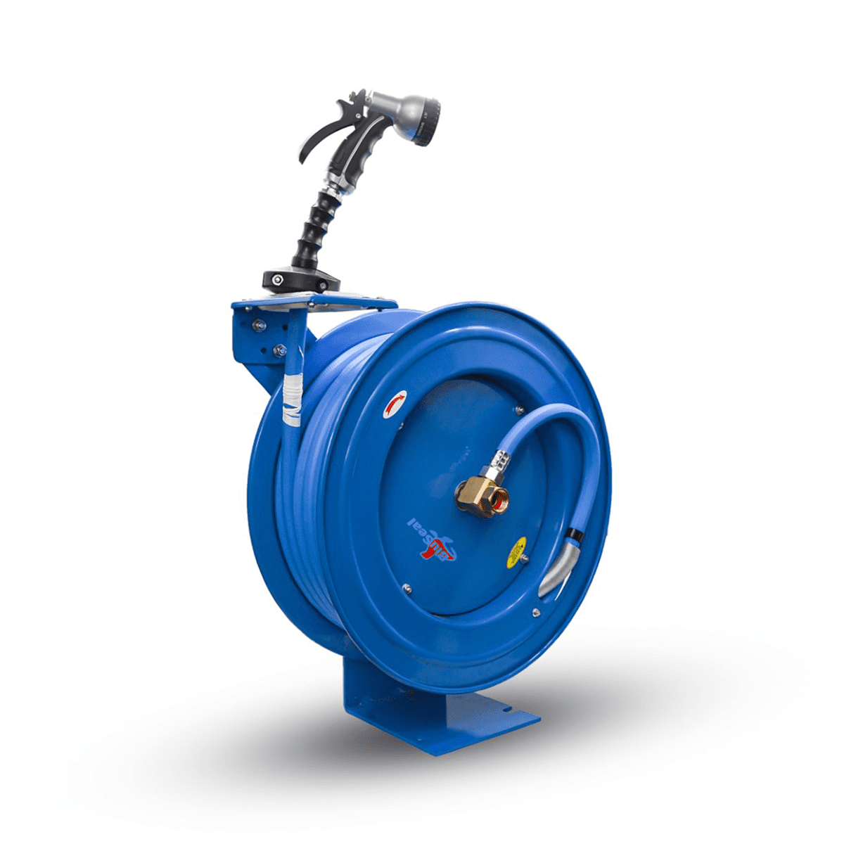 BluBird BSWR5850 Retractable Hose Reel w/ 5/8"x50' Hot Water Rubber Hose