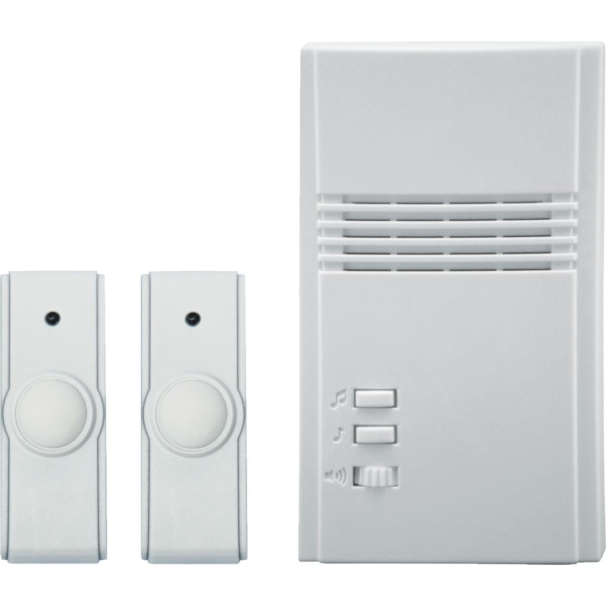IQ America White Plug-In Wireless Door Chime with 2 Push Buttons WD-1152