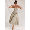 thumbnail image 3 of Robe Plissée Ourlet Solide Aguichant Mode Femme Midi Sans Manches Dos Nu Robes Été 2024 Soirée Robe Ligne A FJH, 3 of 7