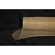 Tan - Deco Mesh Wrap Metallic Stripes -  ( 10 Inch x 10 Yards )