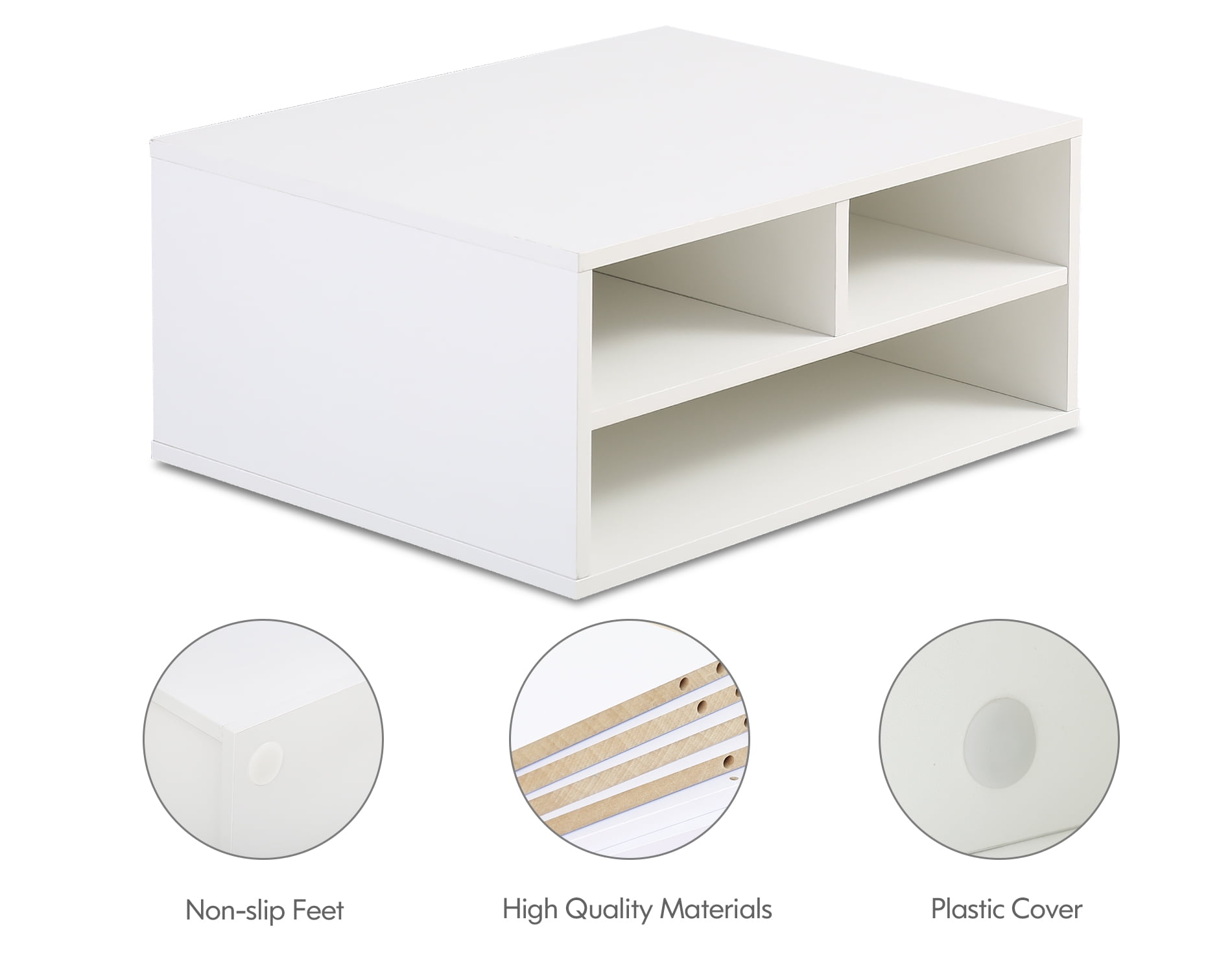 FITUEYES Printer Stands， Large Desktop Paper Organizer, White