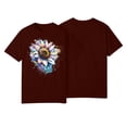 thumbnail image 3 of NAMTYQX Casual Tops for Women Short Sleeve Stylish Print Loose Plus Size Cool Bedrucken Round Neck Light Shirts for Teens Girls Deep Red Size 2XL, 3 of 4