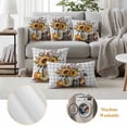 thumbnail image 6 of Fall Sunflower Outdoor Waterproof Pillow Covers, Thanksgiving Pumpkin Botanical Leaf Gray Plaid Decorative Rectangle Throw Pillowcase Sofa Cushion Sham for Patio/Couch/Chair, 20"x12" 2 Pack, 6 of 8