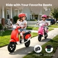 thumbnail image 6 of Track Seven 24V Kids Electric Motorcycle, 250W Brushless Motor Ride-on Scooter Moped for Boys Girls Ages 8+, 12" Pneumatic Tires, Bluetooth, Max 10 Mph, Bonus Storage Cover, Red, 6 of 10