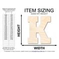 thumbnail image 2 of Unfinished Wood Varsity Team Font - K Shape | DIY Craft Cutout | up to 46" DIY 36" / 1/2", 2 of 3