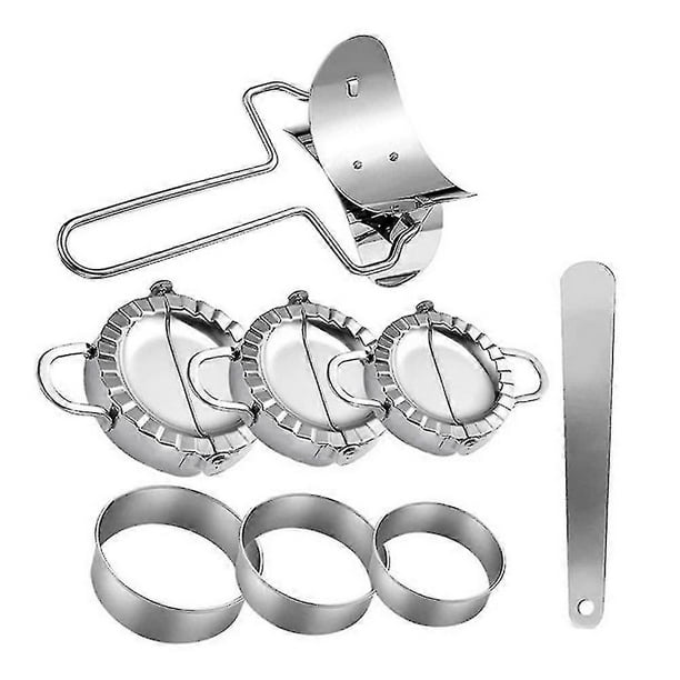 Dumplings Maker 8 Pcs, Press Mold Set And Cutter For Wonton, Gyoza Skin Tools