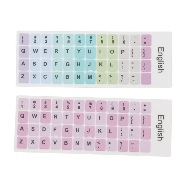 Pegatinas para teclado Sincero coloridas a prueba de polvo e impermeables PVC 2 piezas