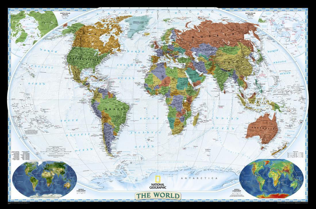 World Political Map Decorator Style Poster By National Geographic Maps