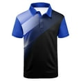 thumbnail image 2 of SGFCWSX Mens Polo Shirts Short Sleeve Slim Fit Quick-Dry Gradient Moisture-Wicking Casual Golf Shirts for Men Dark Blue Size XL, 2 of 5