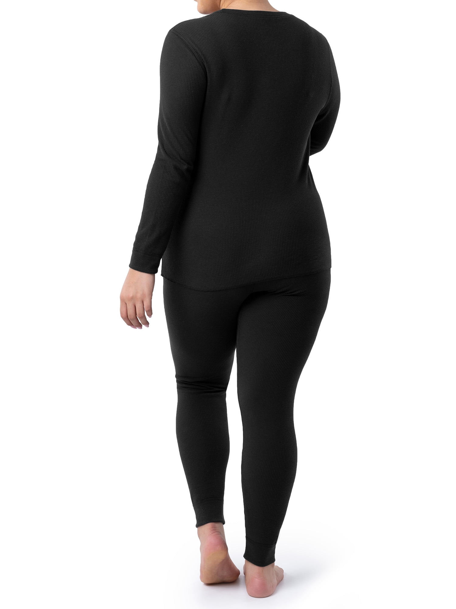 Fruit of the Loom Women's and Women's Plus Eversoft Waffle Top and Bottom Thermal Set