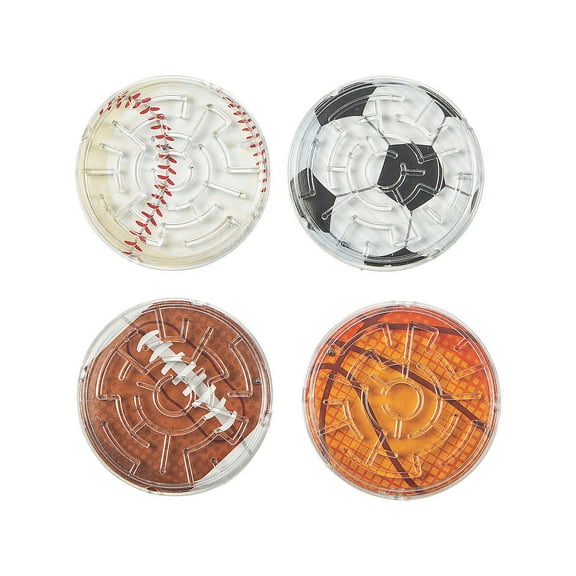 Fun Express Mini Sports Balls Maze Puzzles - 24 Pieces