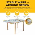thumbnail image 4 of Easter Table Cloths for 4 Foot Rectangle Tables, Spring Farmhouse Bunny Flower Blue Wood Grain Patio Waterproof Elastic Fitted Tablecloths, Washable Rectangular Table Cover for Camping, 4 of 8
