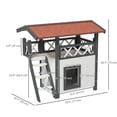 thumbnail image 3 of PawHut Maisonnette Extérieure pour Chat avec Toit en Asphalte, Escaliers, Balcon, Blanc, 3 of 10