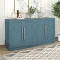 thumbnail image 2 of Tcbosik 60.1" Large Buffet Sideboard with 4 Doors, Kitchen Cupboard with Adjustable Shelves, Coffee Bar Cabinet, Storage Cabinet for Dining Room, Living Room, Antique Blue, 2 of 9