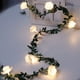 thumbnail image 2 of Guirnalda de luces LED de ratán de hojas verdes artificiales, enredadera de rosas con luz, decoración navideña, guirnalda de luces LED, 2 of 2