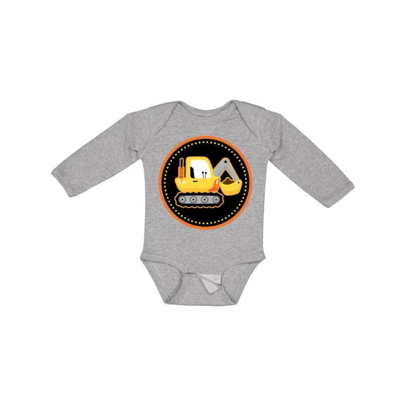 Inktastic Construction Digger Truck Boys Long Sleeve Baby Bodysuit