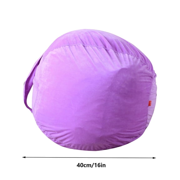 Shipiny Kids Stuffed Toy Storage Bag with Soft Pouch, Stripe Fabric Multi-Function Chair for Organizing Plush Toys and Kids Room Accessories, Purple
