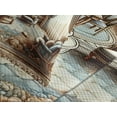 thumbnail image 4 of Ambesonne Classic Quilted Bedspread Set 3 Pcs, Grandiose Room Scene Print, King Size, Ginger and Blue, 4 of 5