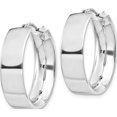thumbnail image 2 of Sterling Silver Rhodium-Plated 6.75X25mm Hoop Earrings (27 X 27) Made In Thailand qe11542, 2 of 5
