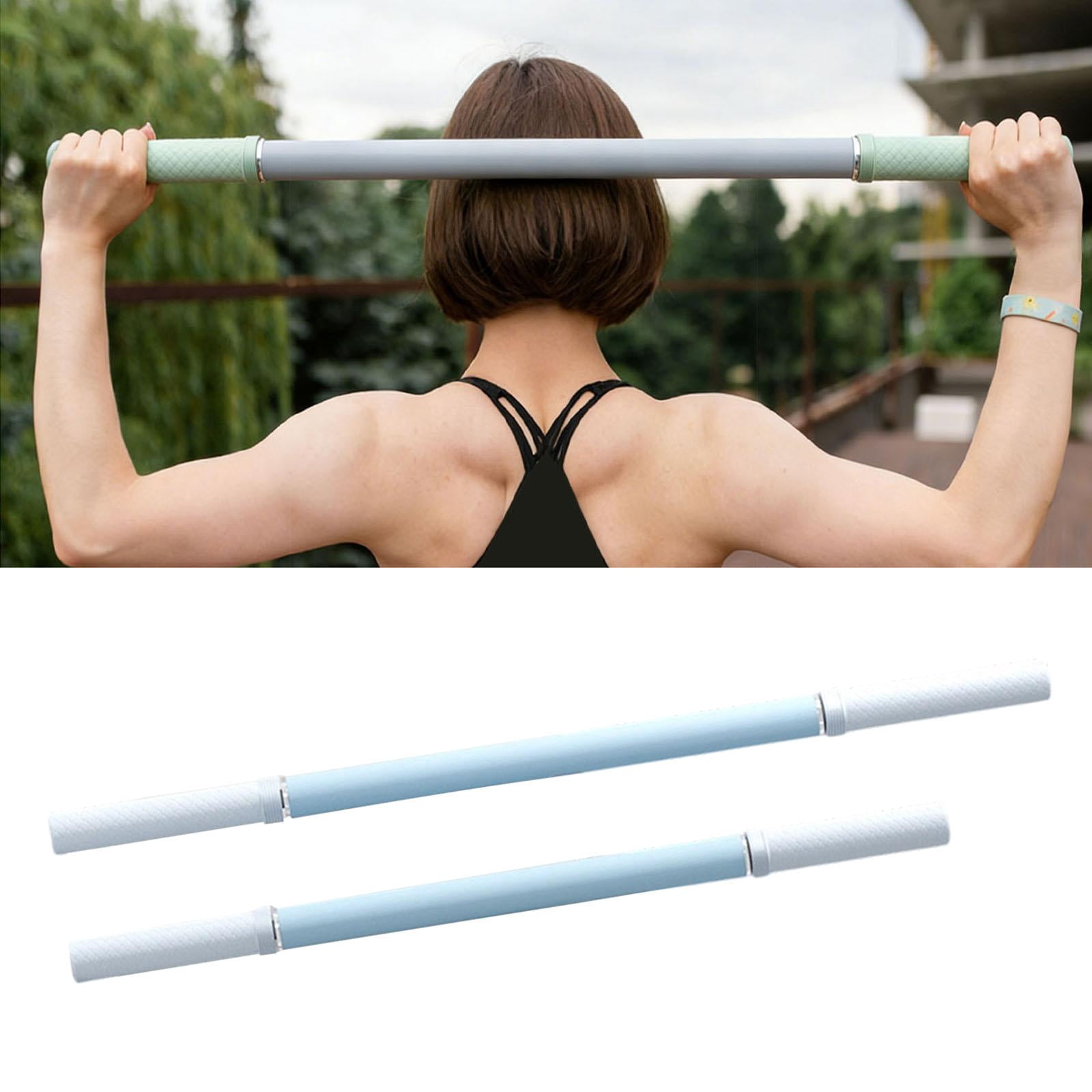 Baoblaze 2 Pieces Massage Roller Stick Comfortable Multipurpose Yoga Stretching Tool Body blue