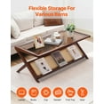thumbnail image 4 of VEVOR Rattan Coffee Table, Z-Shaped Rattan Woven Bamboo Coffee Table with Tempered Glass Top, 47” Modern Boho Storage Coffee Table with Natural Bamboo Legs, for Living Room, Bedroom & Small Spaces, 4 of 9