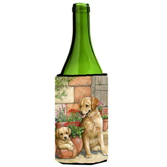 Father & Son Yellow Labrador Wine Bottle Can cooler Hugger