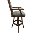 thumbnail image 3 of Swivel Wood Extra Tall Bar Stool Mango 34" Seat - Tan Fabric - Brown, 3 of 6