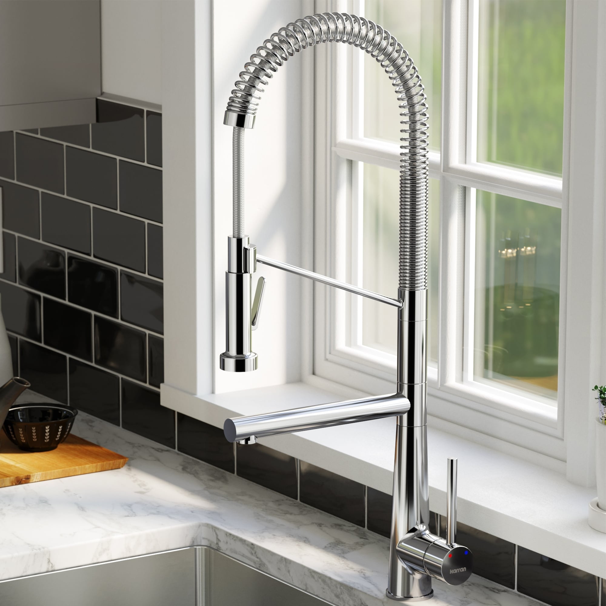 Karran Usa KKF230C Tumba 1.8 GPM Single Hole Pre-Rinse Pull Down Kitchen Faucet - Chrome