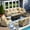 Beige, variant on Ovios 10 Pieces Outdoor Patio Sectional Furniture with 54" Gas Propane Fire Pit Table All-Weather Rattan Wicker Conversation Set with Swivel Glider Rocking Chair and Bright Table for Backyard