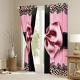 thumbnail image 3 of Castle Fairy Teens Female Pink Ribbon Ribbon Bow-Tie Curtains Pack of 2 (42x84 Each),Old Fashion Leopard Print Curtains Blackout,Dreamy Princess Bedroom Curtains,Super Cozy Room Decor, 3 of 6