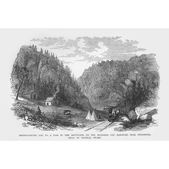 Railroad passing thru Thoroughfare Gap Virginia-Fine Art Canvas Print (20" x 30")