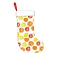 thumbnail image 2 of Balery Lemon Orange Pattern Christmas Stockings with Initials, 18" Large Knit Christmas Stocking,Xmas Stocking for Kids, Holiday and Family Stocking, 2 of 7